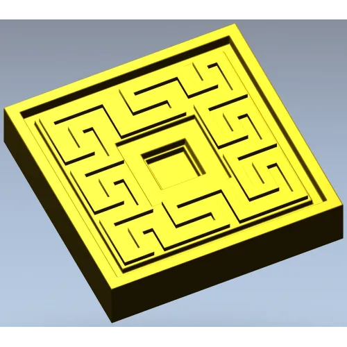 Meander Square Rosette STL