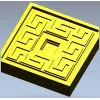 Meander Square Rosette STL