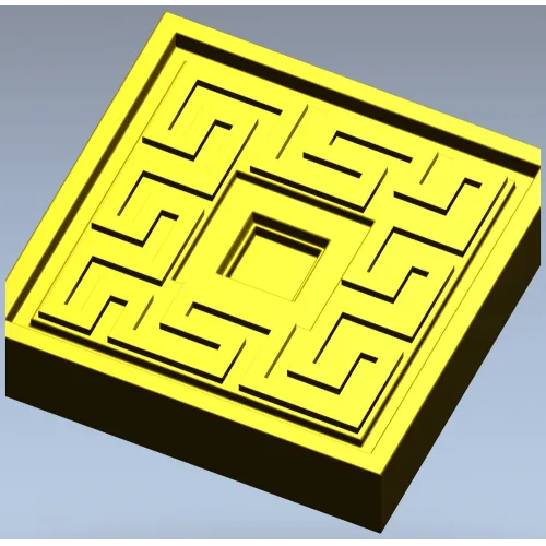 Meander Square Rosette STL