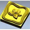Square Floral Rosette - STL 3D Model for CNC
