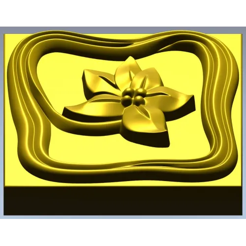 Square Floral Rosette - STL 3D Model for CNC