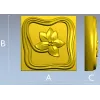 Square Floral Rosette - STL 3D Model for CNC