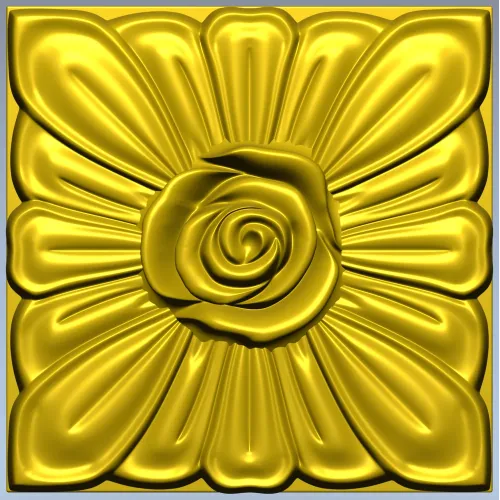 Square Rose Rosette STL for CNC