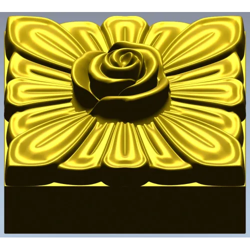 Square Rose Rosette STL for CNC