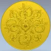 Ornate Rococo Round Rosette STL for CNC
