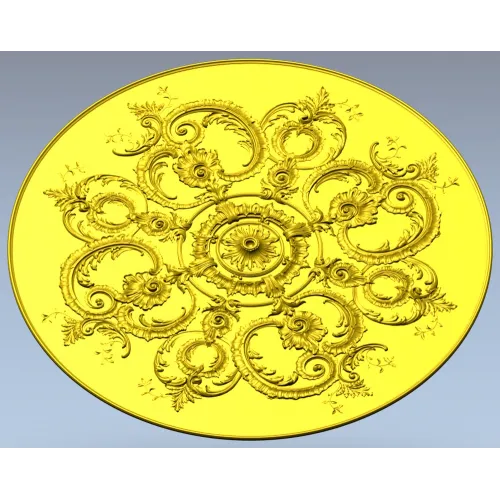 Ornate Rococo Round Rosette STL for CNC