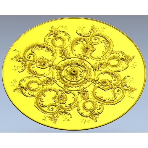 Ornate Rococo Round Rosette STL for CNC