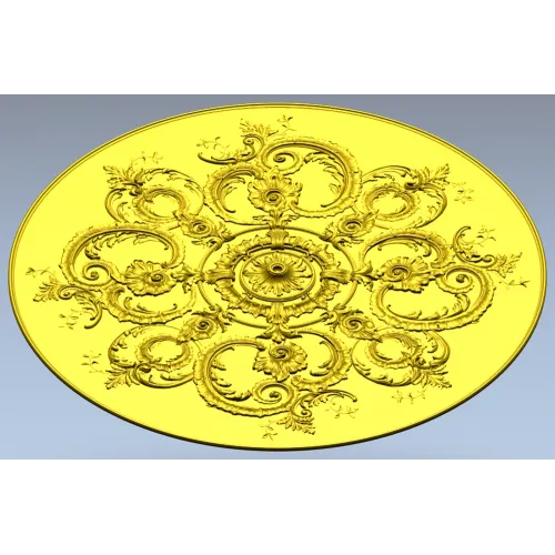 Ornate Rococo Round Rosette STL for CNC