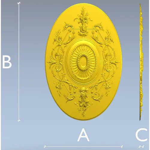 Овальная декоративная розетка - 3D модель STL для ЧПУ