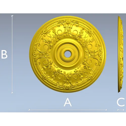 Regal Floral Ceiling Rosette - STL 3D Model for CNC
