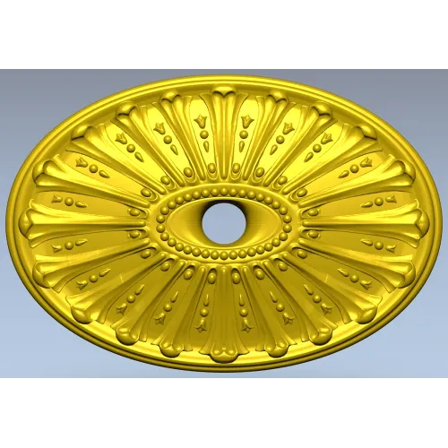Oval Sunburst Rosette STL for CNC milling
