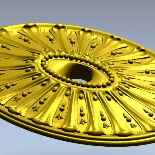 Oval Sunburst Rosette STL for CNC milling