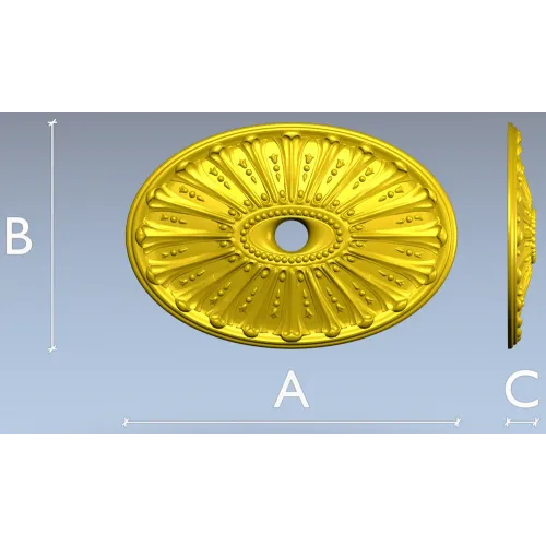 Oval Sunburst Rosette STL for CNC milling
