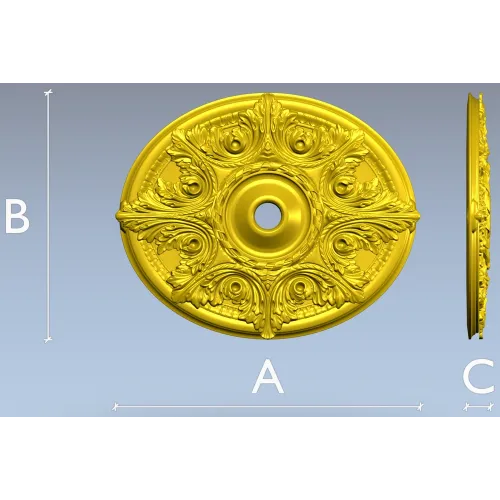 Acanthus Star Ceiling Rosette - STL 3D model for CNC