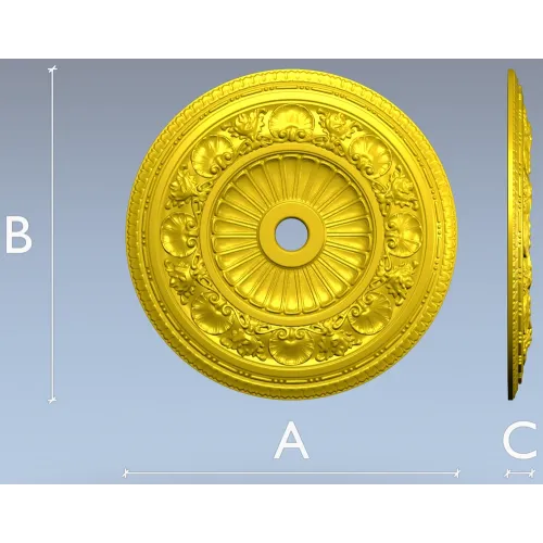 Aurelia Ceiling Rosette - 3D STL Model for CNC