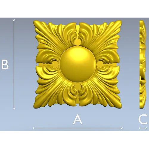 Classic Acanthus Rosette STL for CNC Milling