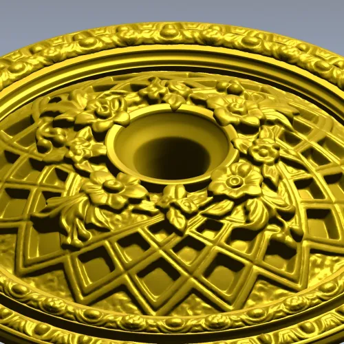 Floral Lattice Ceiling Rosette - STL 3D model for CNC