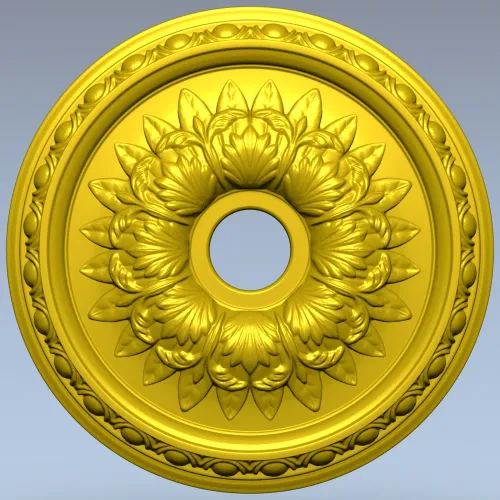 Ornamental Floral Ceiling Rosette STL for CNC