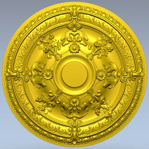 Baroque Floral Ceiling Rosette - STL 3D Model for CNC