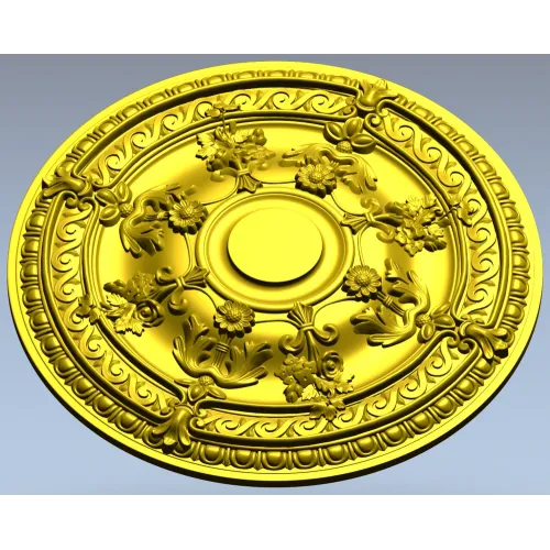 Baroque Floral Ceiling Rosette - STL 3D Model for CNC