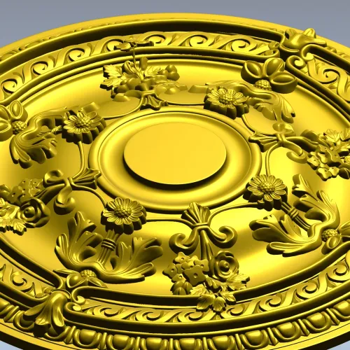 Baroque Floral Ceiling Rosette - STL 3D Model for CNC