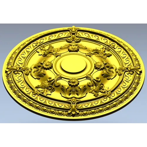 Baroque Floral Ceiling Rosette - STL 3D Model for CNC