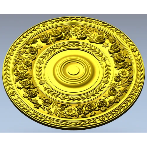 Floral Laurel Rosette - STL 3D model for CNC