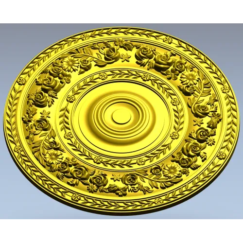 Floral Laurel Rosette - STL 3D model for CNC
