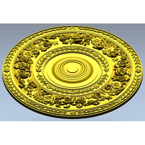 Floral Laurel Rosette - STL 3D model for CNC