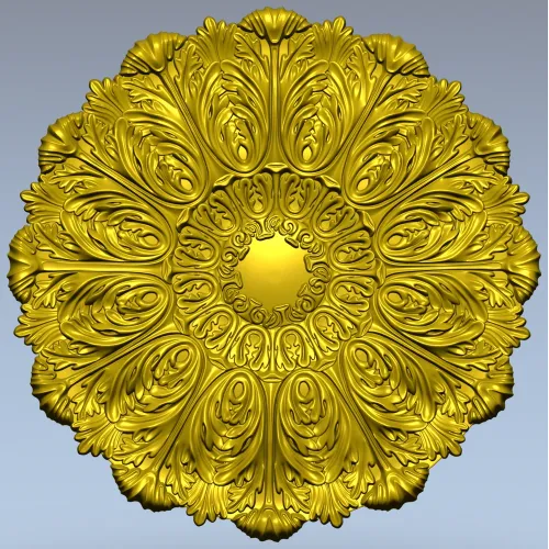 Ornate Acanthus Rosette STL for CNC