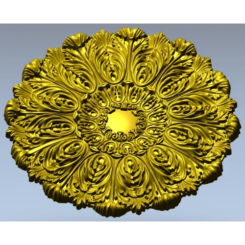 Ornate Acanthus Rosette STL for CNC