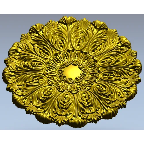 Ornate Acanthus Rosette STL for CNC