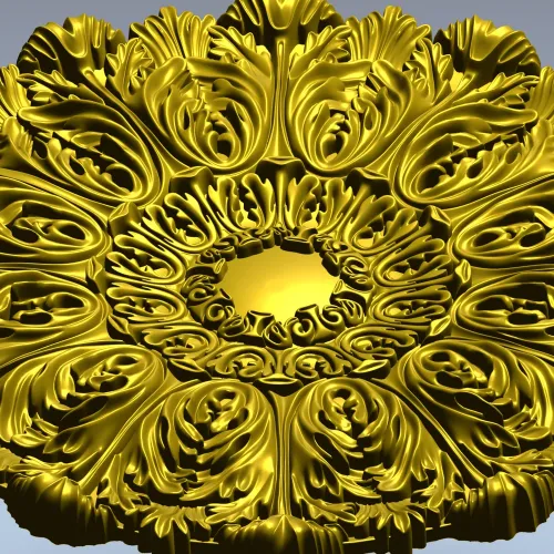 Ornate Acanthus Rosette STL for CNC