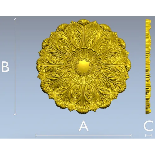 Ornate Acanthus Rosette STL for CNC