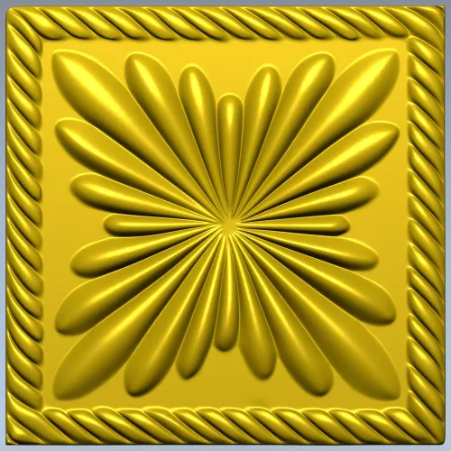 Square Floral Rosette STL