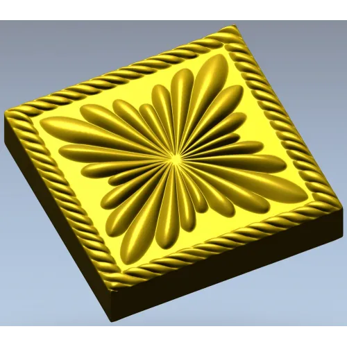 Square Floral Rosette STL