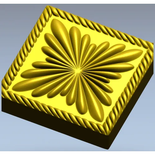Square Floral Rosette STL