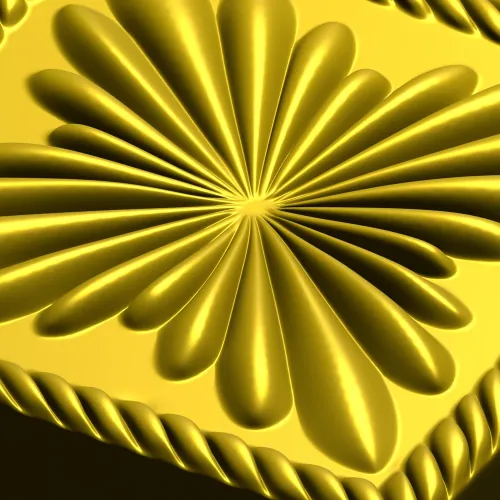 Square Floral Rosette STL