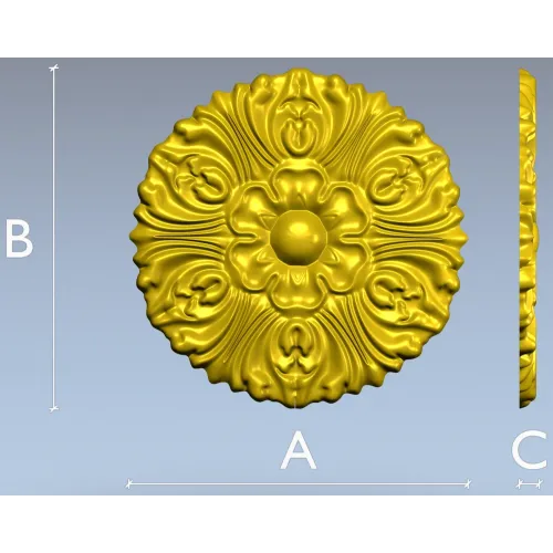 Florentine Sun Rosette - STL 3D model for CNC carving