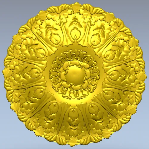 Imperial Acanthus Rosette - detailed 3D STL model for CNC