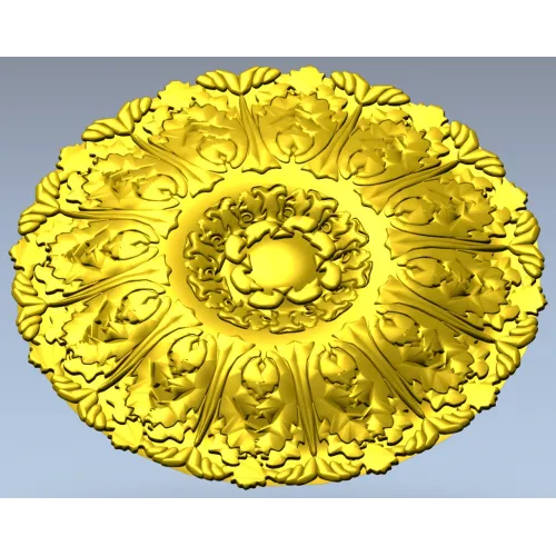 Imperial Acanthus Rosette - detailed 3D STL model for CNC