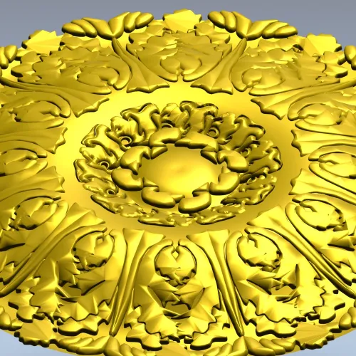 Imperial Acanthus Rosette - detailed 3D STL model for CNC