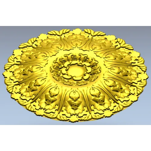 Imperial Acanthus Rosette - detailed 3D STL model for CNC