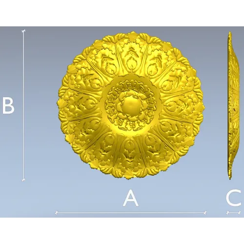 Imperial Acanthus Rosette - detailed 3D STL model for CNC