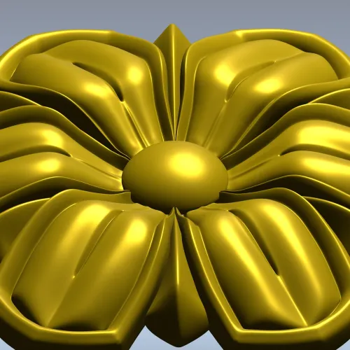 Floral Rosette 3D model STL for CNC carving
