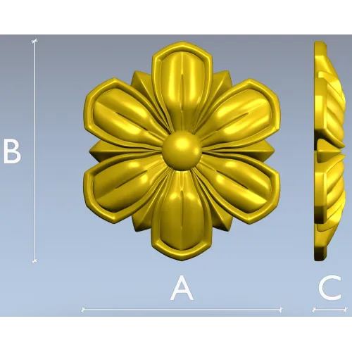 Floral Rosette 3D model STL for CNC carving
