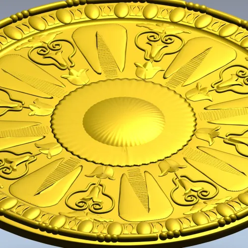Auric Sun Rosette - STL ceiling rosette for CNC
