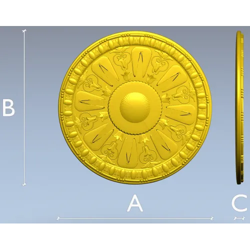 Auric Sun Rosette - STL ceiling rosette for CNC