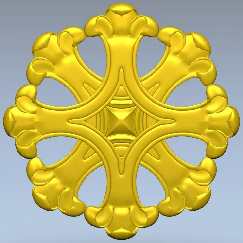 Ornate Six-Lobed Rosette - STL 3D Model for CNC