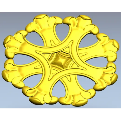 Ornate Six-Lobed Rosette - STL 3D Model for CNC